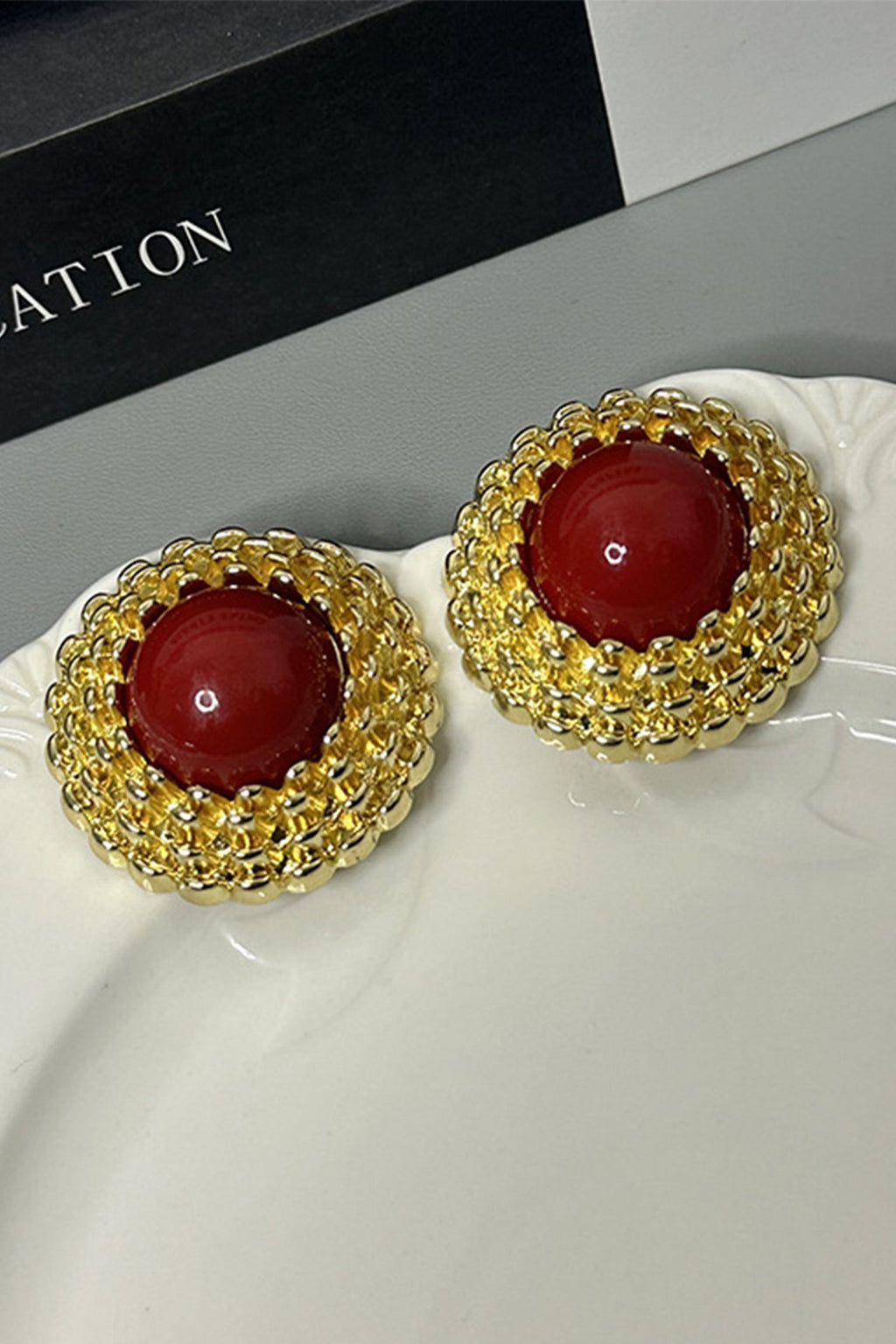 Vintage Kabaşon Alaşım Küpe