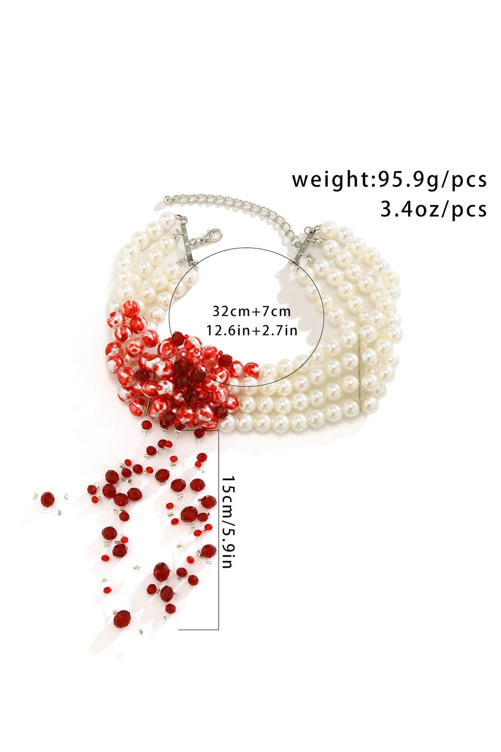 Kanlı İnci Püskül Kolye