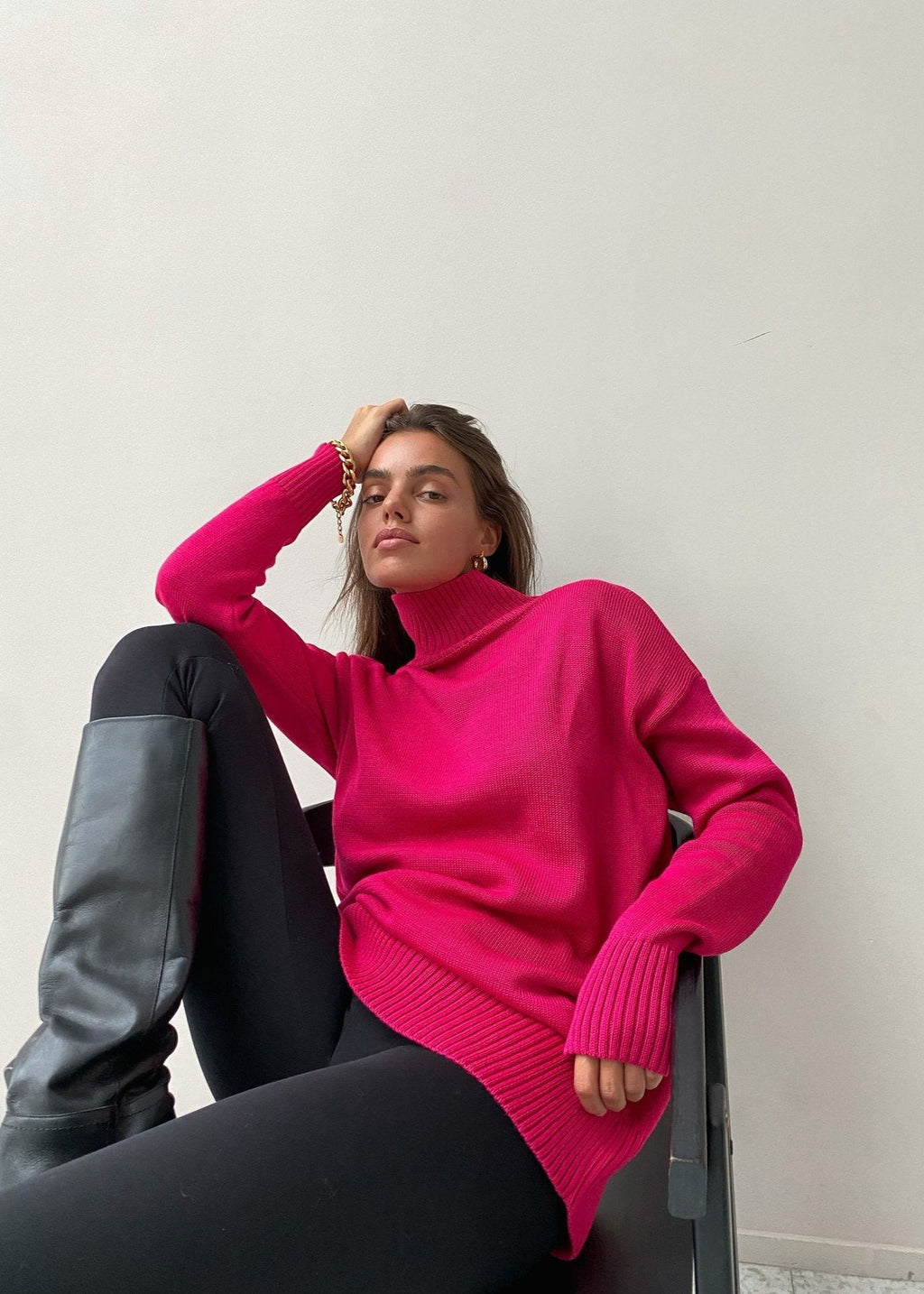 Luxe Nervürlü Balıkçı Yaka Kazak