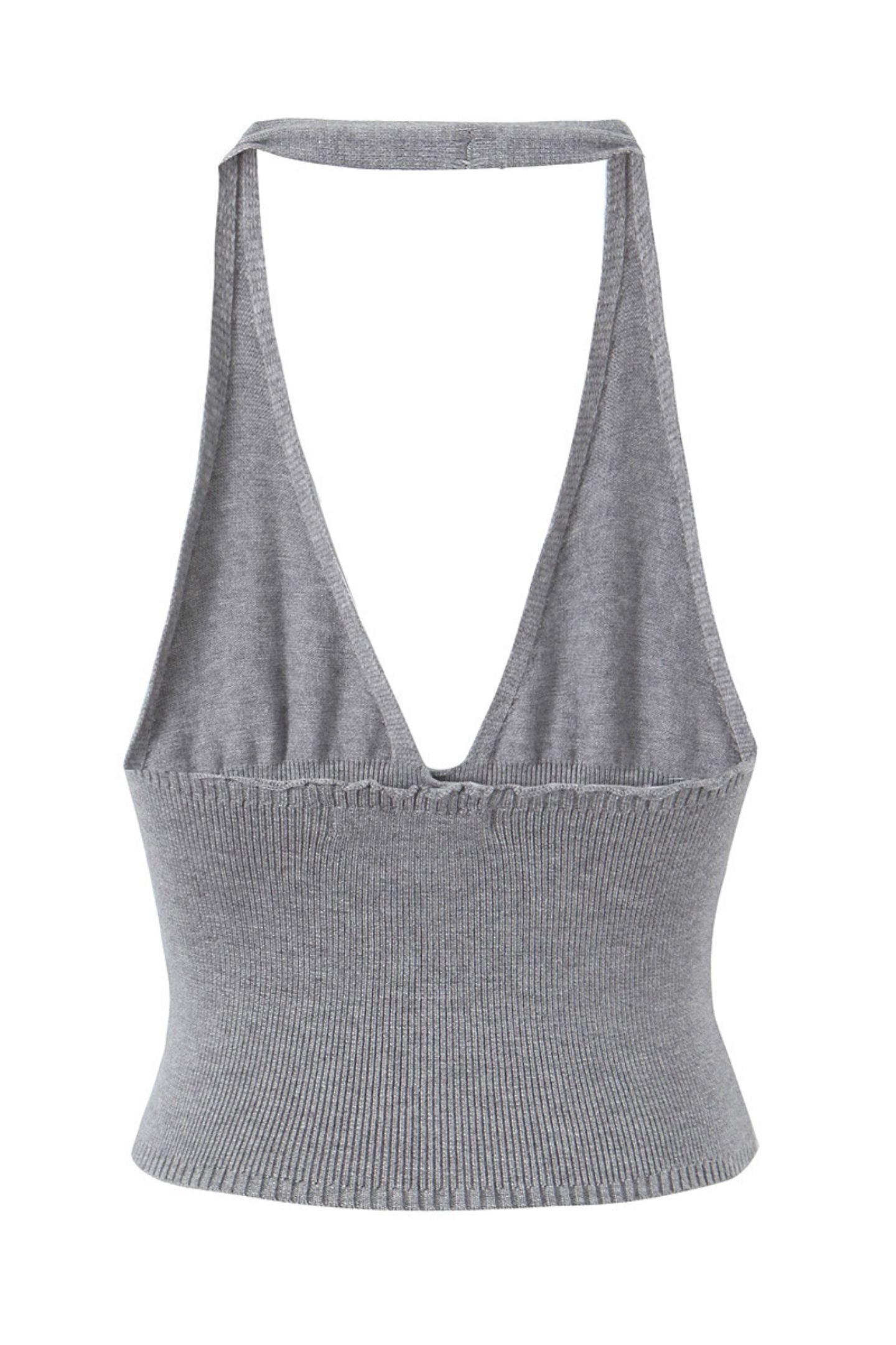 Boyundan Bağlamalı Yelek Üçlü Örgü Takım