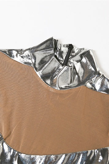 Kesikli Metalik Bodysuit