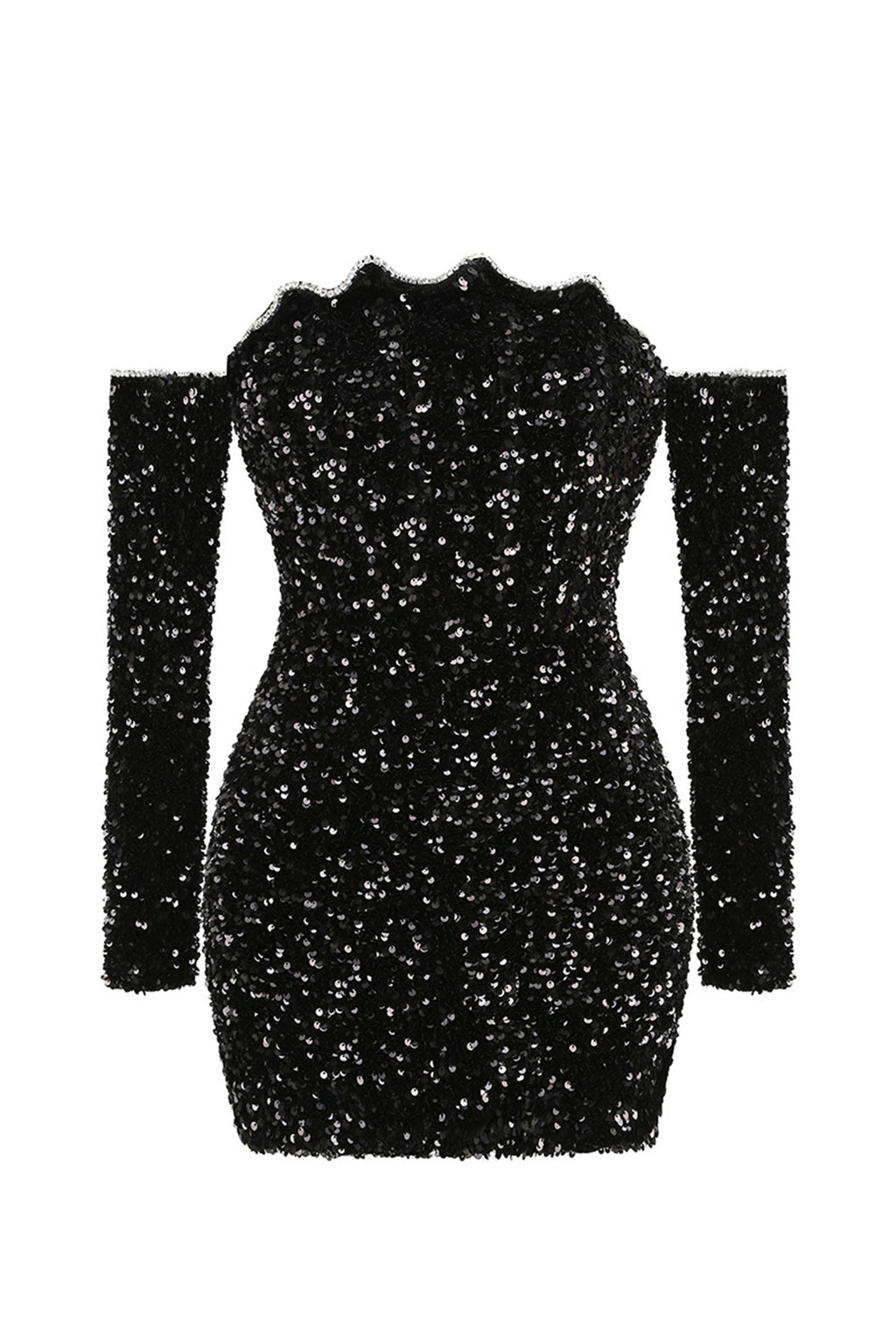 Frances Düşük Omuzlu Taşlı Mini Elbise