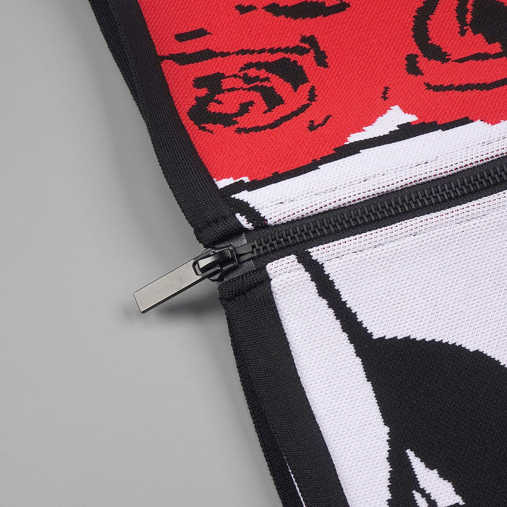 Boyundan Bağlamalı Büstiyer Çiçekli Midi Elbise