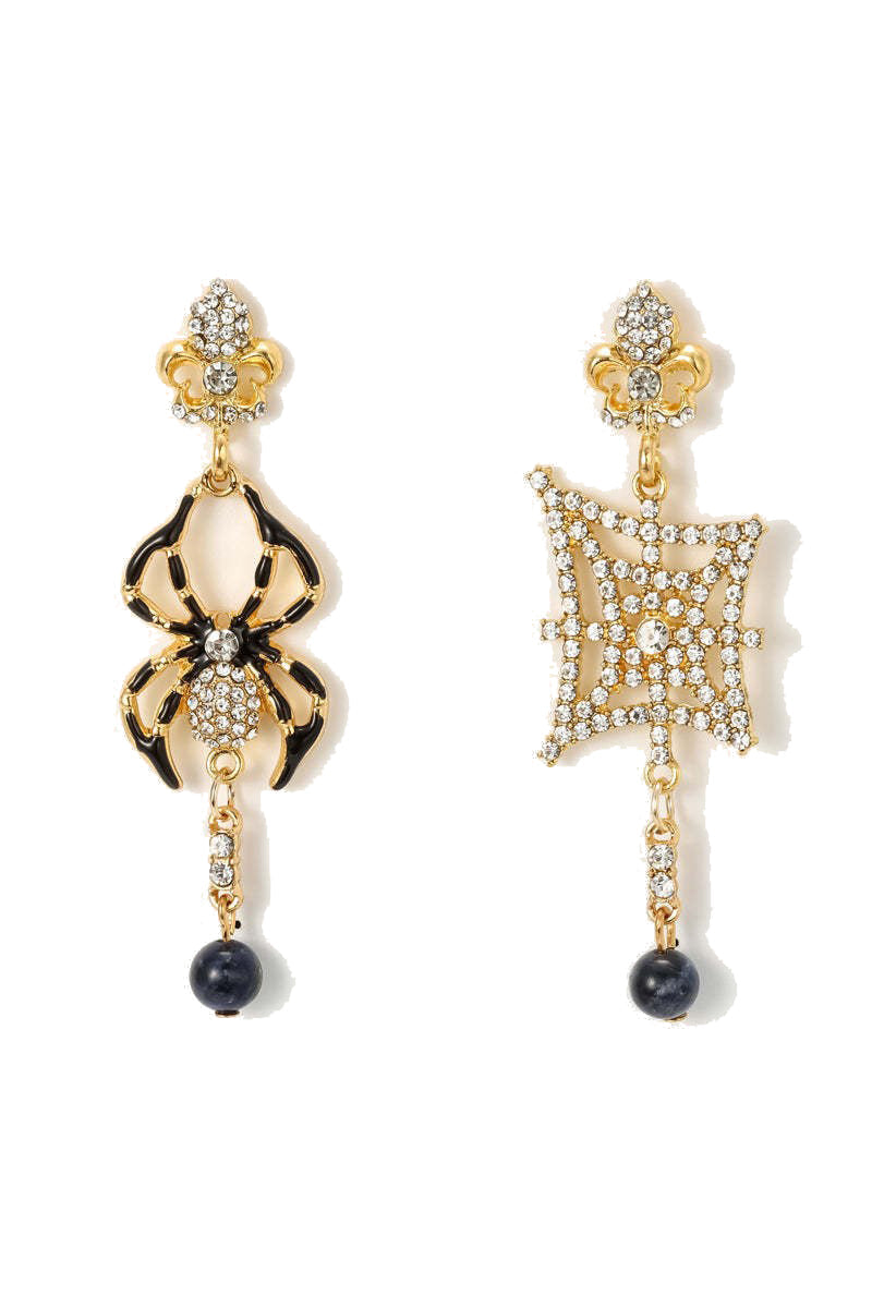 Yapay Elmas Örümcek Ağı Damla Küpe