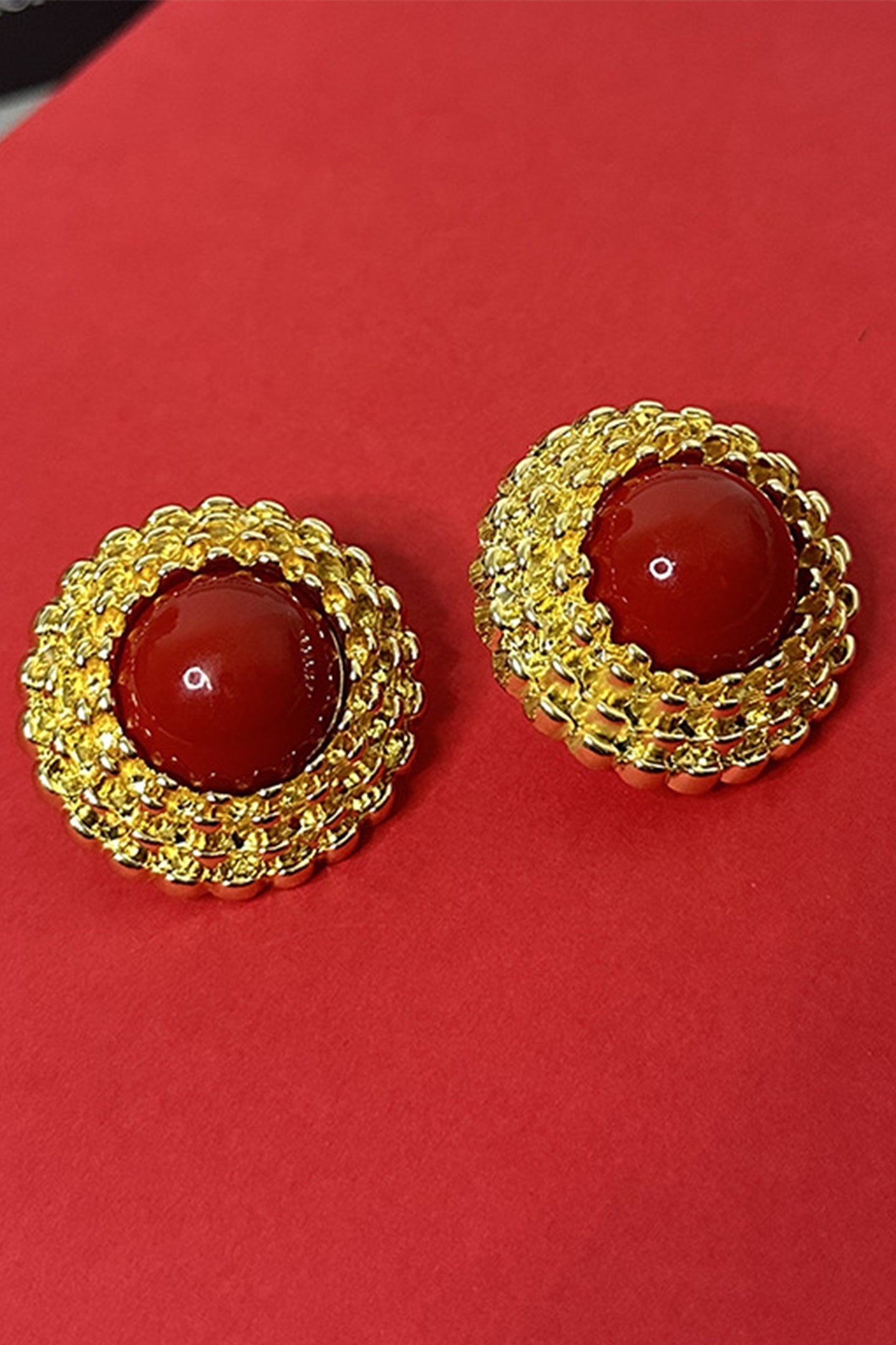 Vintage Kabaşon Alaşım Küpe