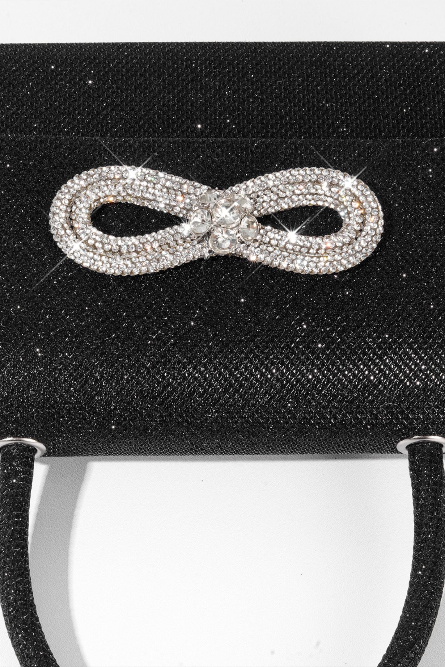 Metalik Parlak Diamante Saplı Çanta