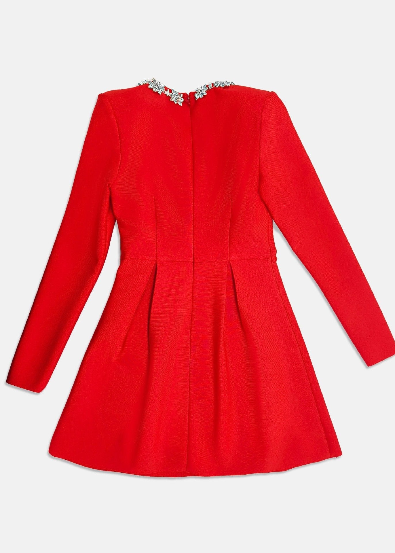 Valentine Kadife Çiçek Süslemeli Mini Elbise