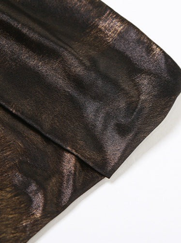 Straplez Sedefli Crop Bluz