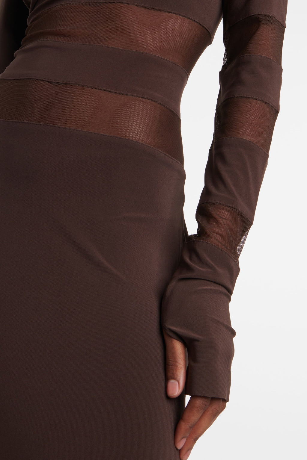 Ophelia File Ek Parçalı Bisiklet Yaka Maxi Elbise