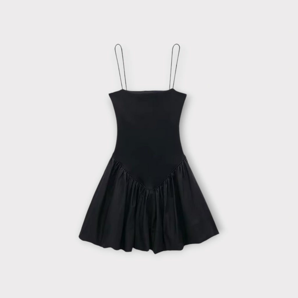 Aubrey Hafif Balon Etek Mini Elbise