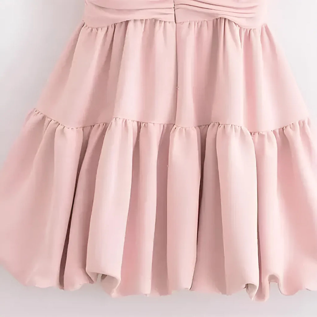 Fancy Drape Detay Mini Elbise