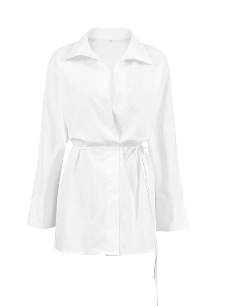 Gömlek Yaka Bağlamalı Yanları Yırtmaçlı Üst