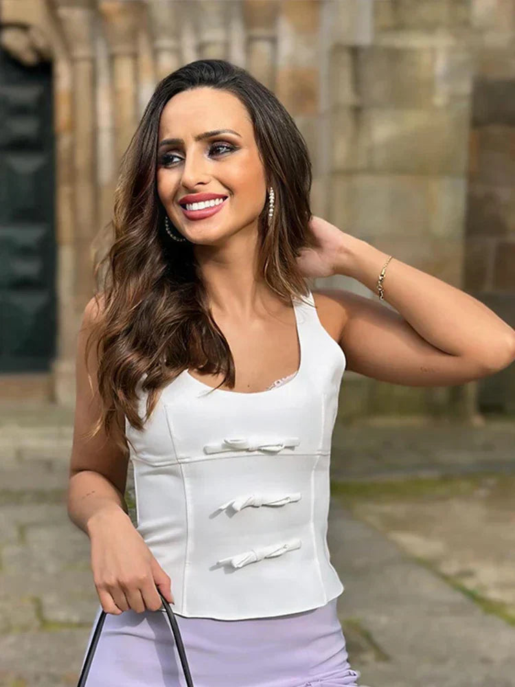 Tavimart - Fiyonk Askılı İnce Dantelli Bluz