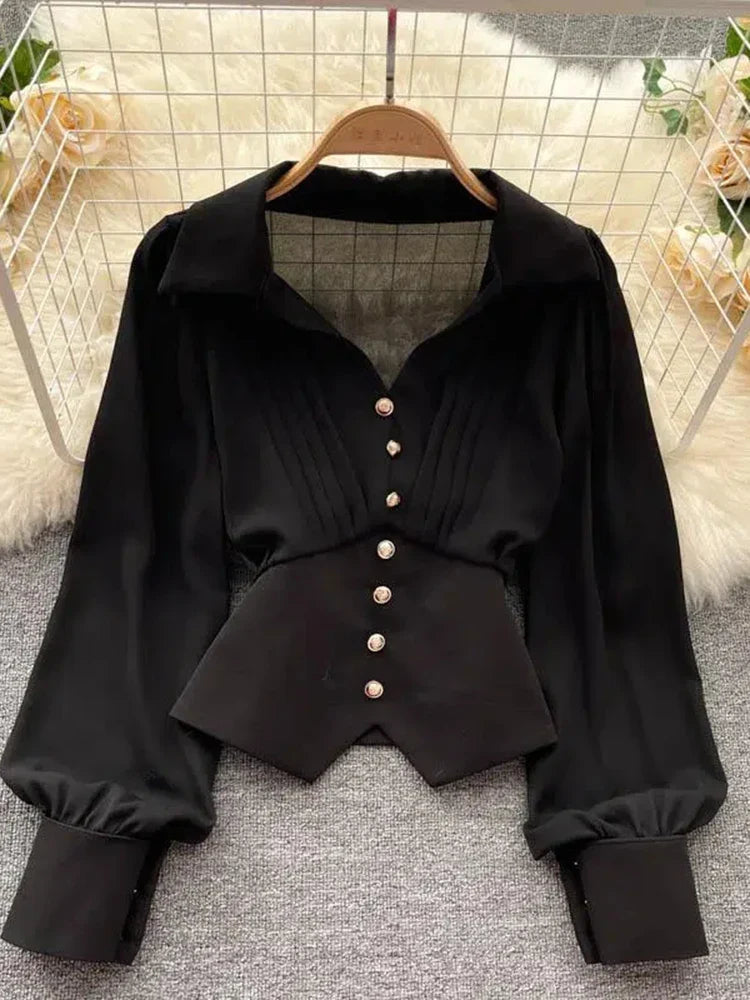 Fransız Model Uzun Kollu Gömlek Bluz
