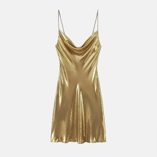 Martinez Metalik Mini Elbise