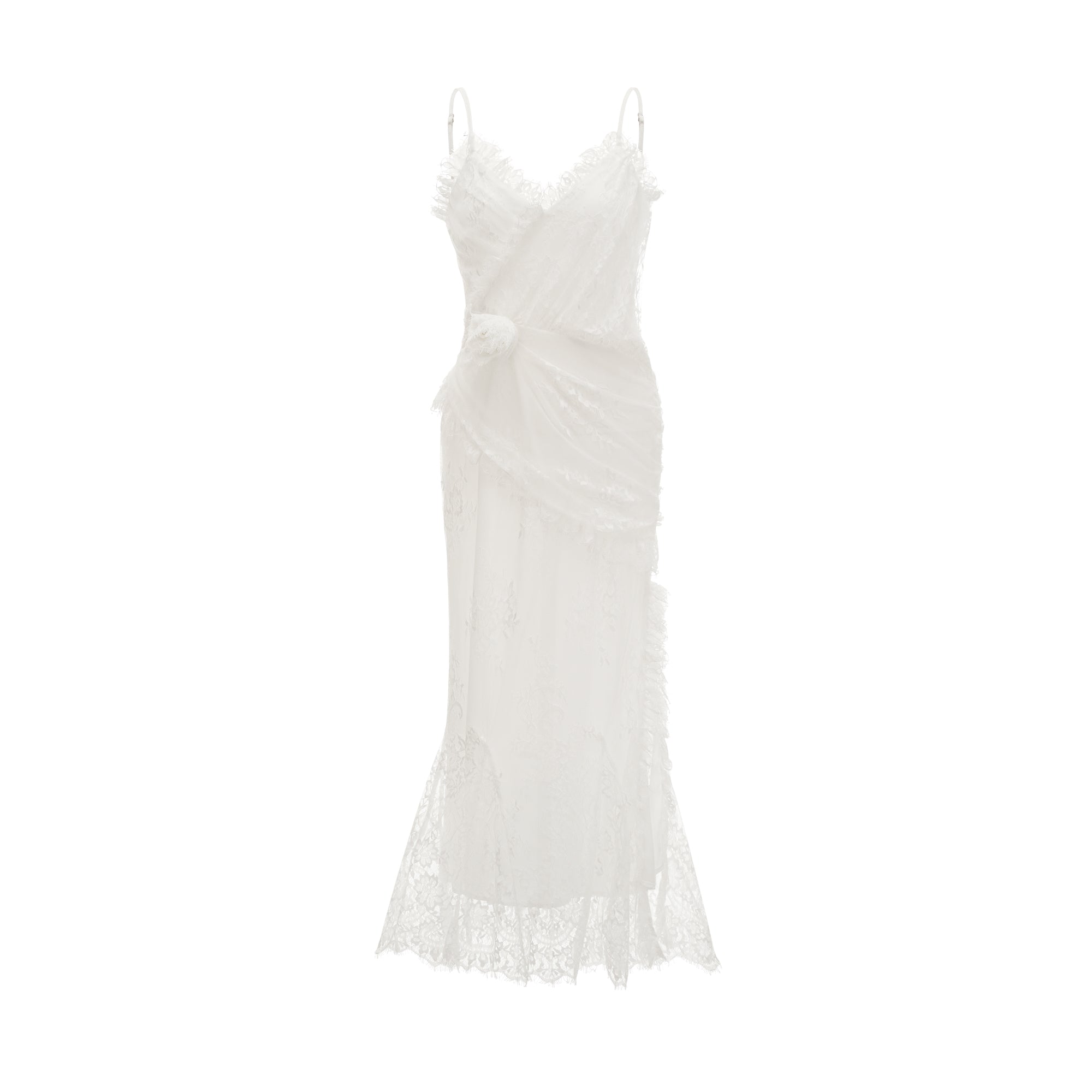 Larelle dantel midi elbise