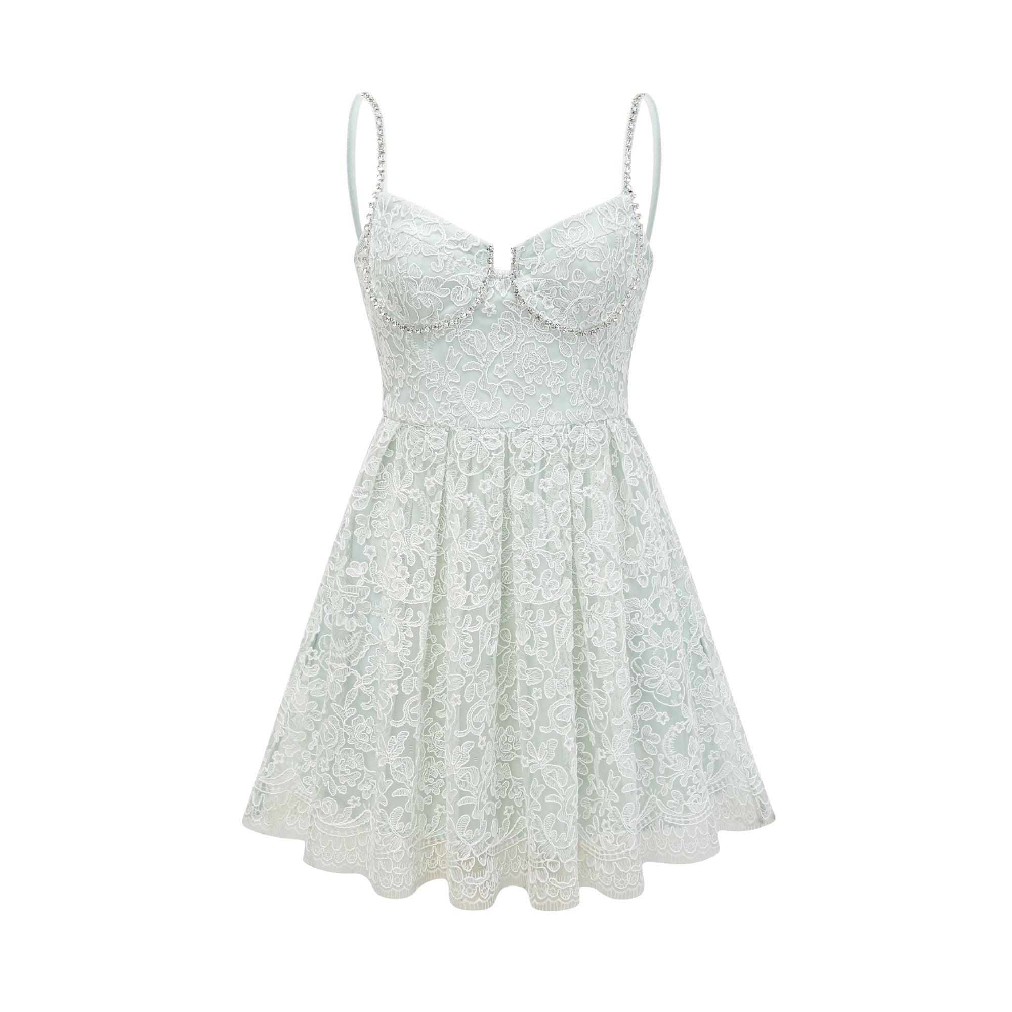 Vanna dantelli mini elbise