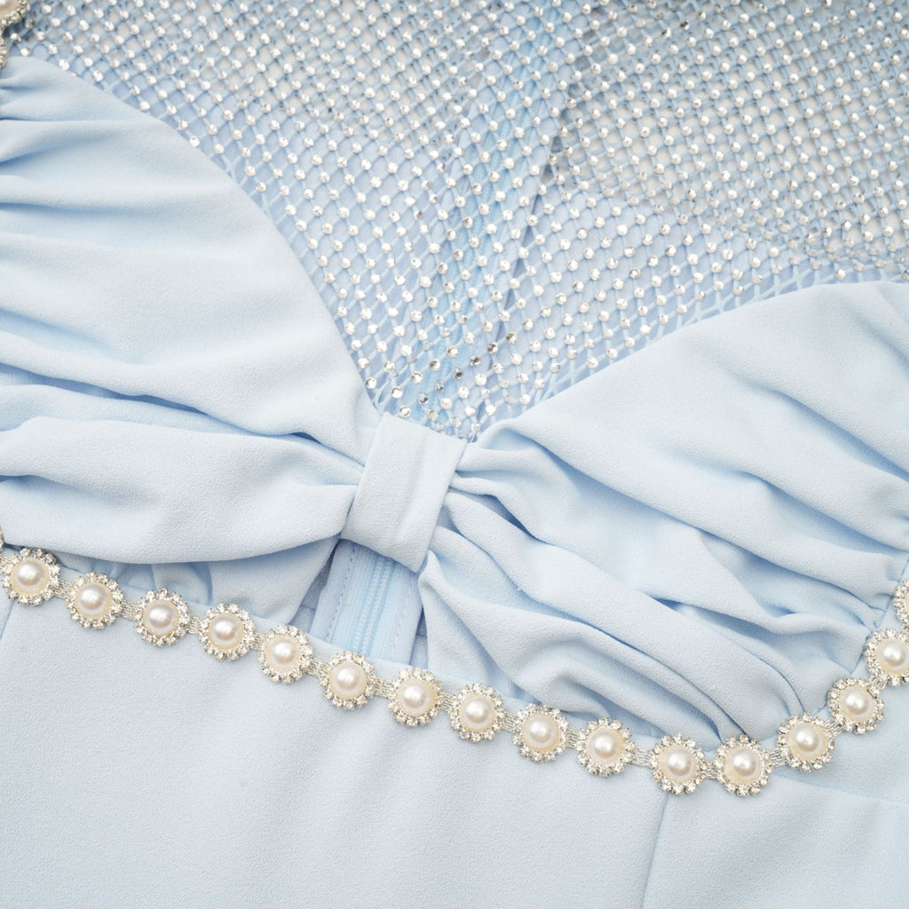 Lilas midi elbise