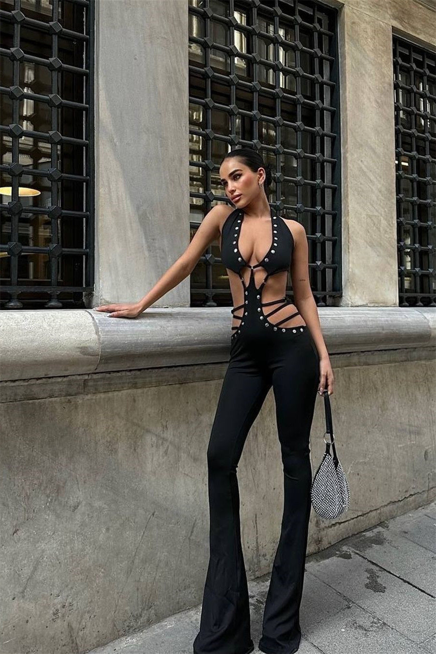 Amanda Halter Kesikli Tulum