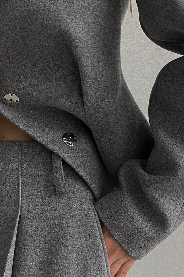 Georgia Yaka Blazer Midi Etek Takım