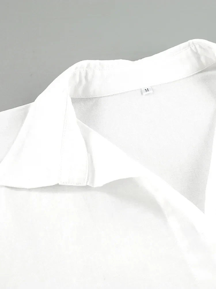 Gömlek Yaka Bağlamalı Yanları Yırtmaçlı Üst