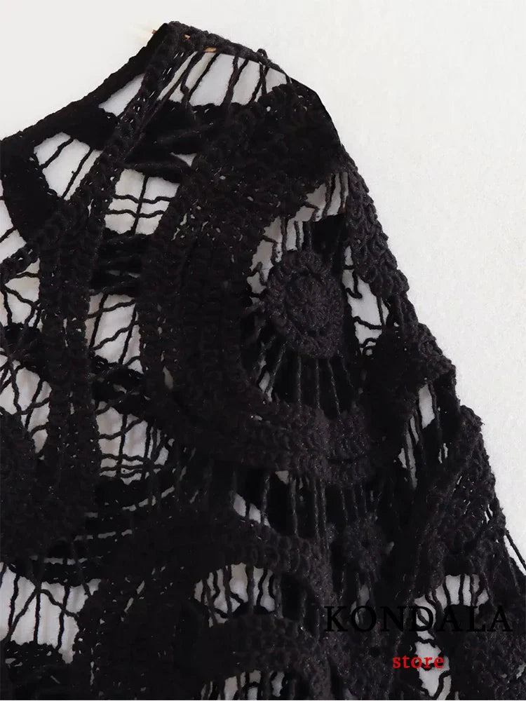 Dantel Örme Uzun Kollu Bluz