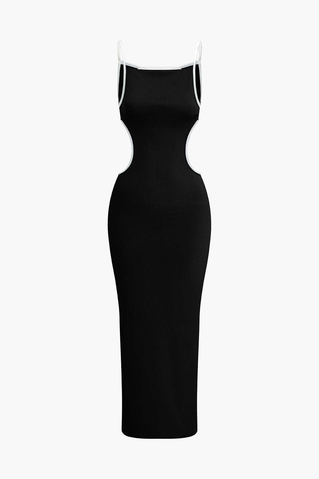 Kontrast Kesimli Sırtı Açık Slip maksi Elbise