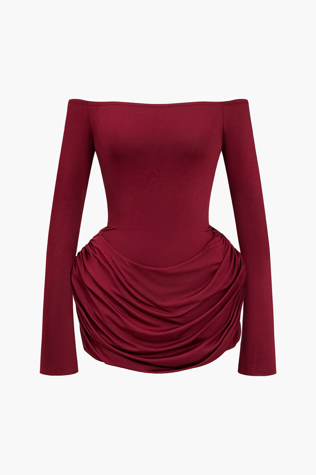 Düşük Omuzlu Dantelli Mini Elbise