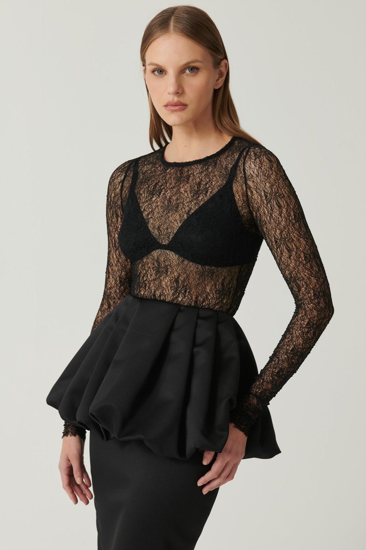 Emily Yarı Transparan Dantel Body Set