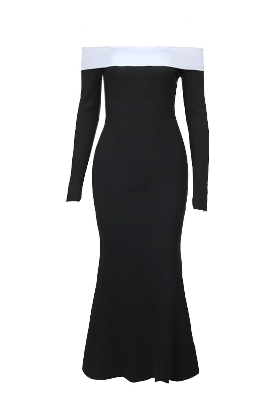 Aeris Omuzu Açık Uzun Triko Elbise