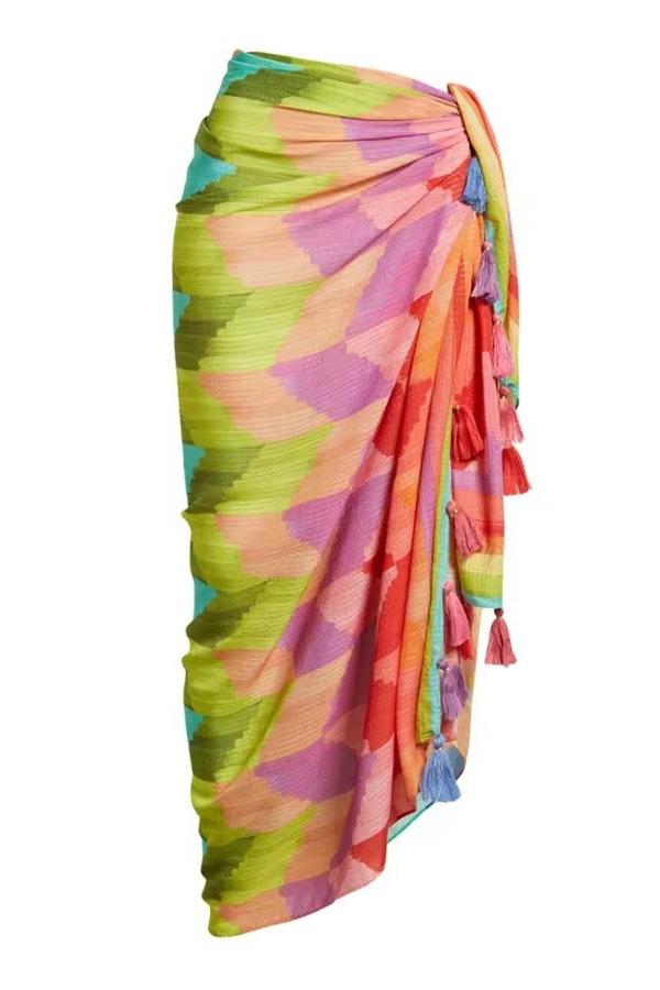 Afra Baskılı Püskül İkili Yüzme Takımı