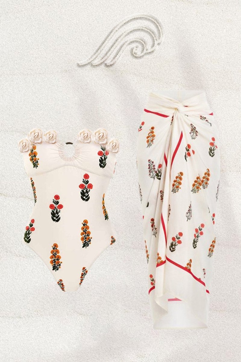 Agatha Cut-Out Floral İki Parçalı Yüzme Seti