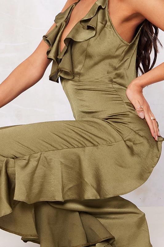 Agnes Fırfırlı V Yaka Tulum