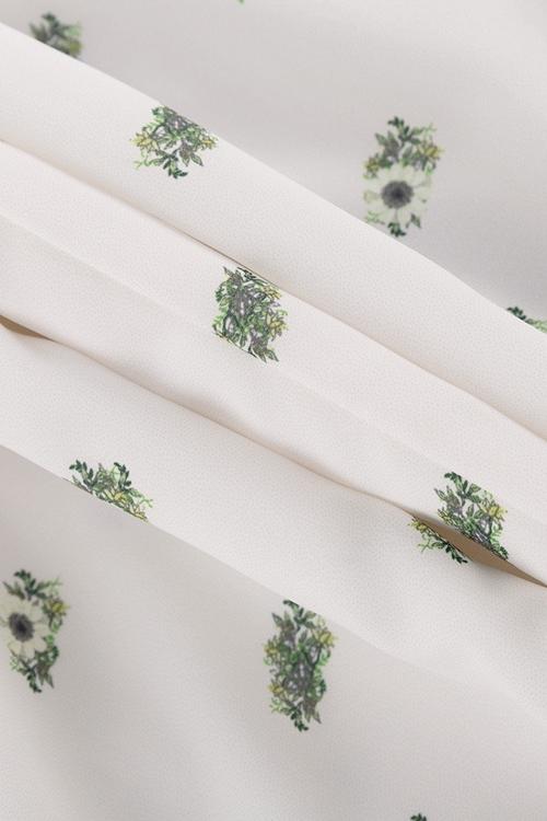 Aileen Baskılı Papyon Yırtmaçlı Midi Elbise