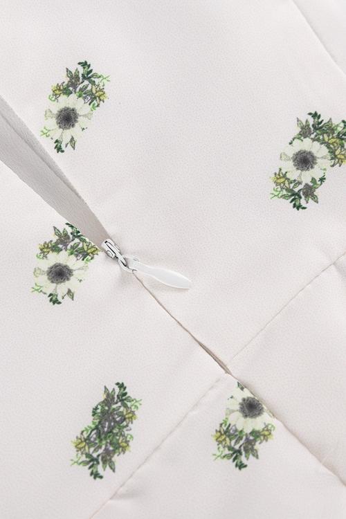 Aileen Baskılı Papyon Yırtmaçlı Midi Elbise