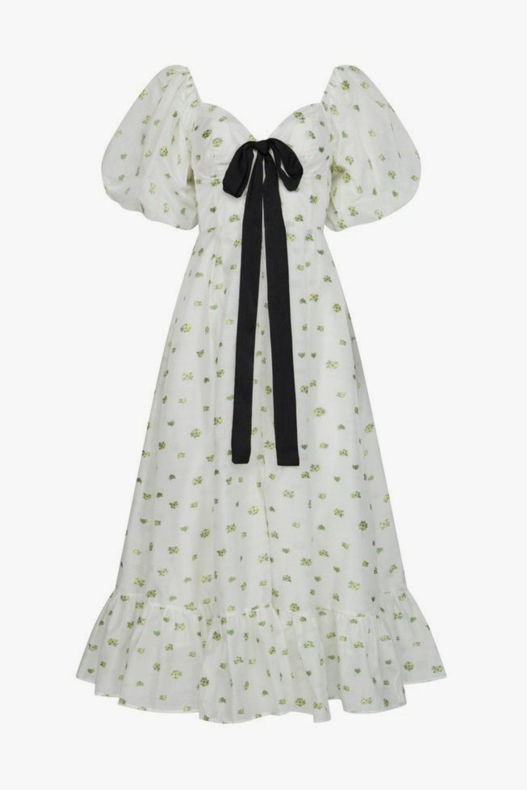 Aileen Baskılı Papyon Yırtmaçlı Midi Elbise