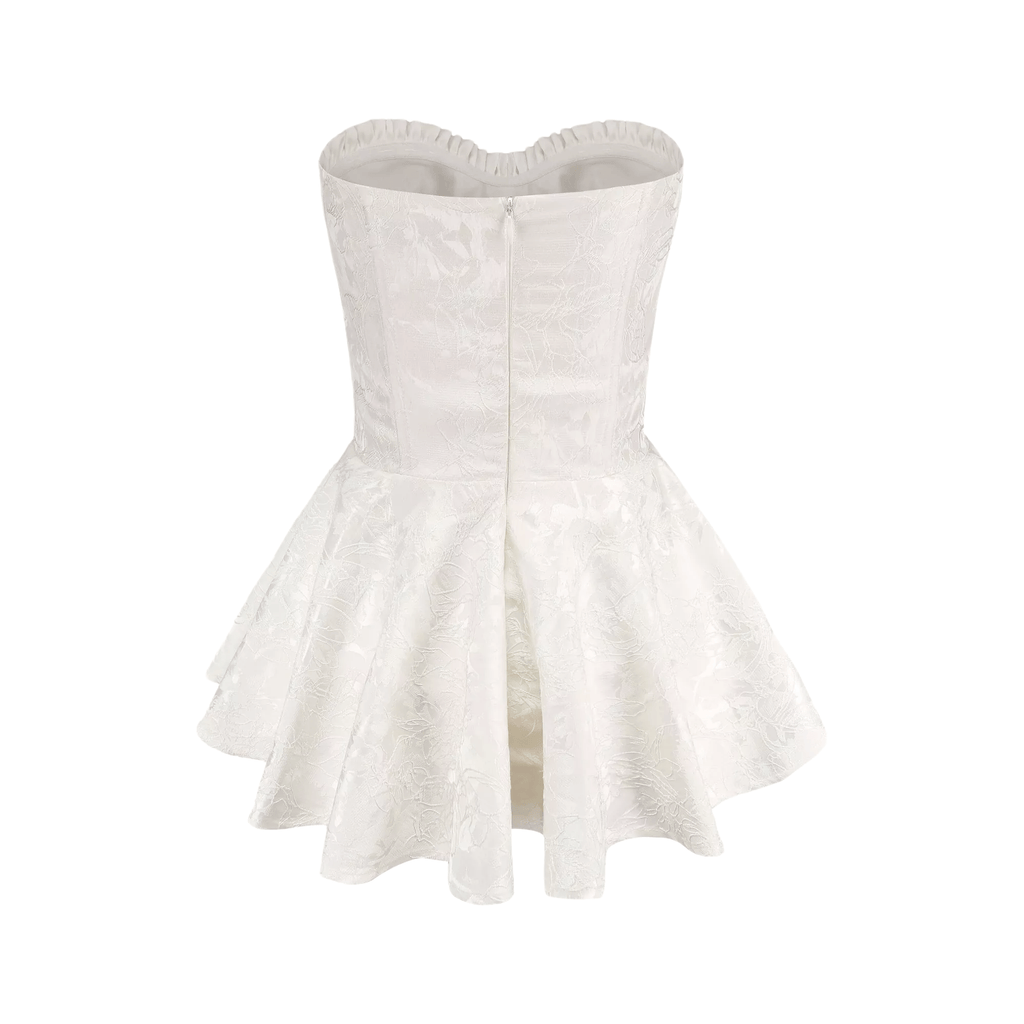 Airina dantel işlemeli flared mini elbise