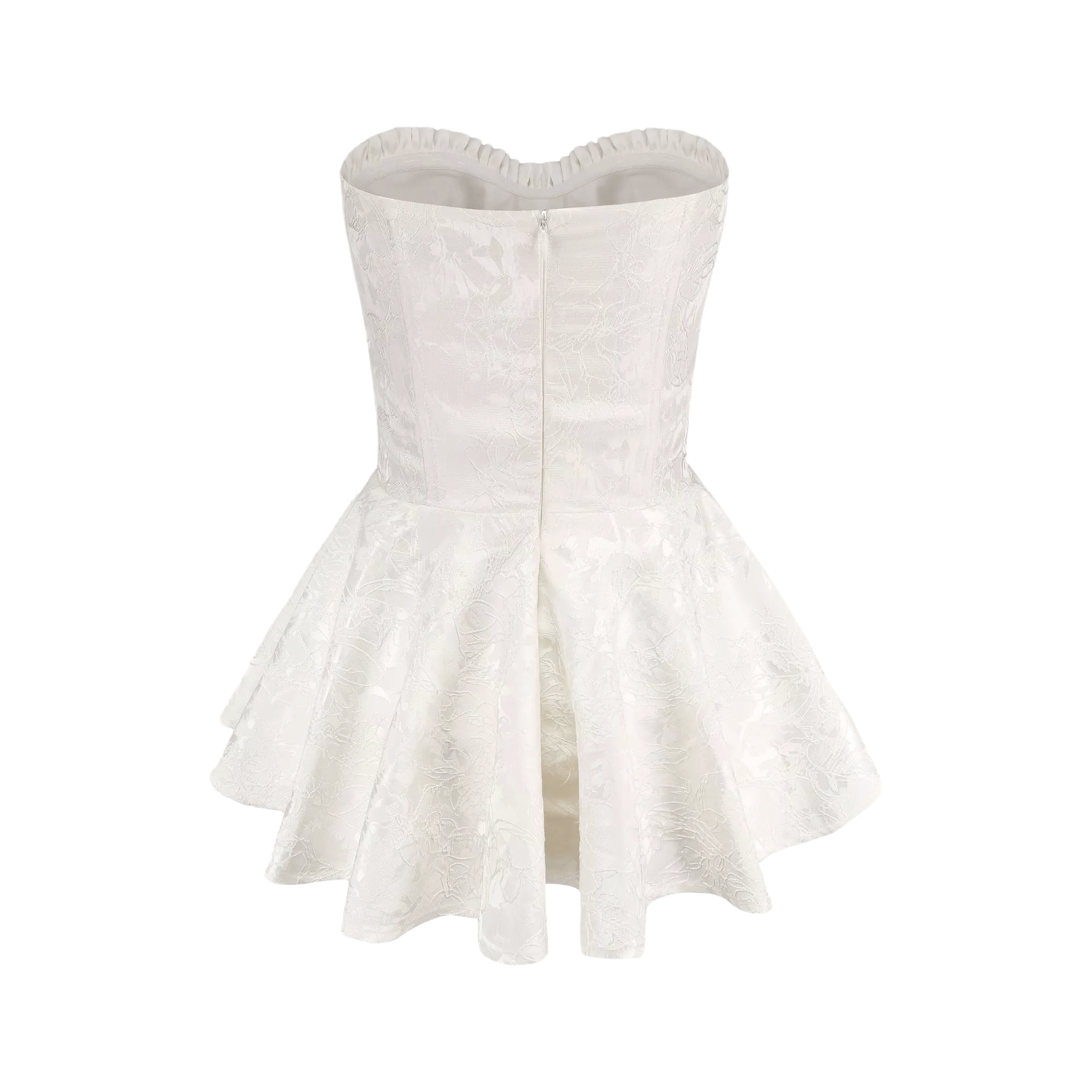 Airina dantel işlemeli flared mini elbise