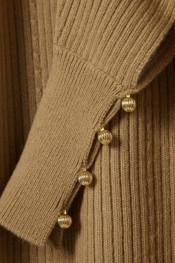 Alberta Cut-Out Batwing Kol Midi Triko Elbise