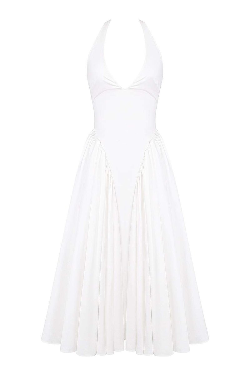 Alice Boyundan Bağlamalı Sırtı Açık Midi Elbise