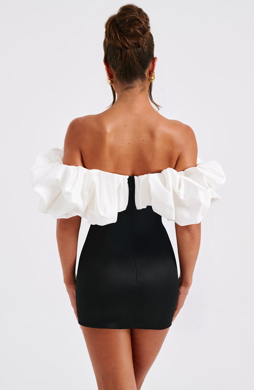 Allie Straplez Balon Kollu Mini Elbise