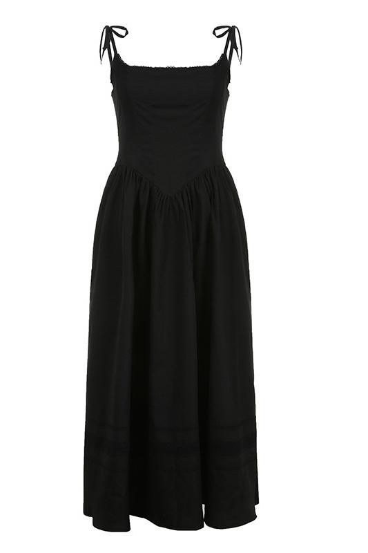 Alva Dantel Detaylı A Kesim Midi Slip Elbise