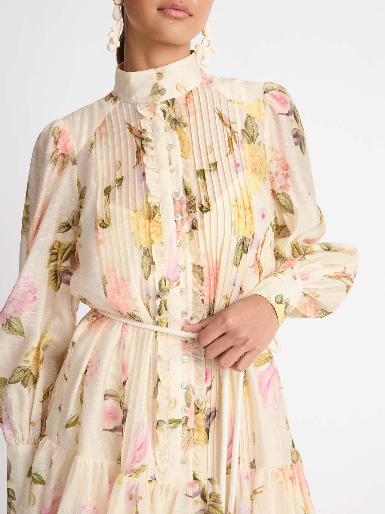 Alva Baskılı Dantelli Katlı Mini Gömlek Elbise