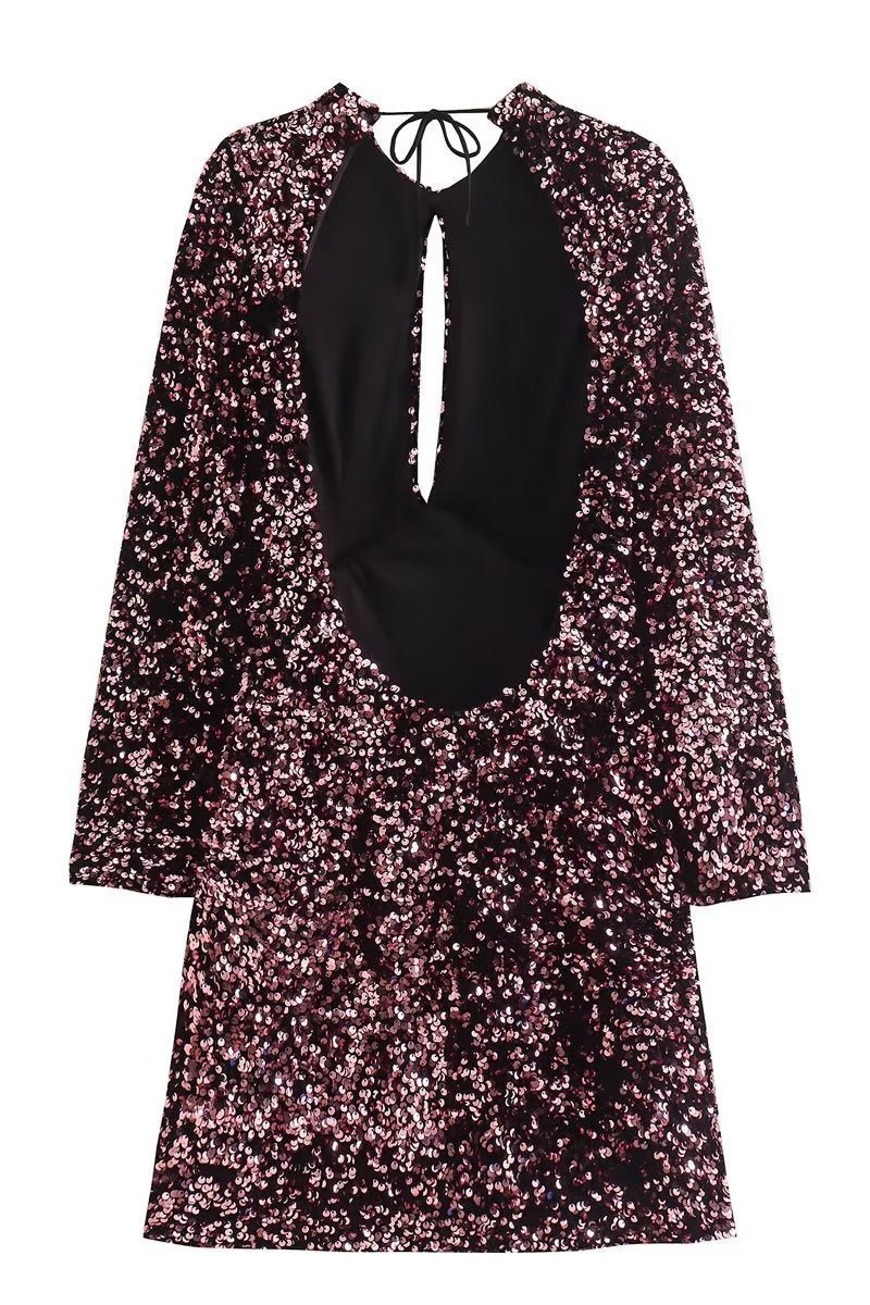 Amanda Kadife Payet Mini Elbise