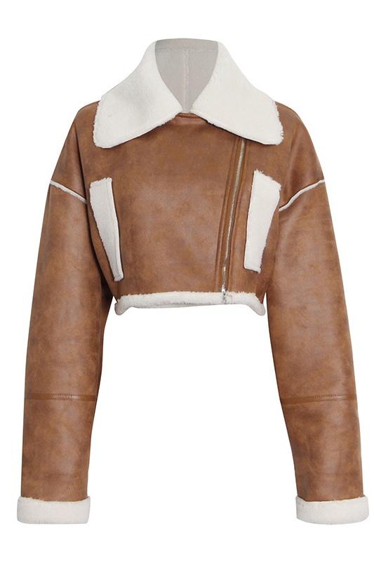 Anastasia Kısa Kürklü Deri Ceket