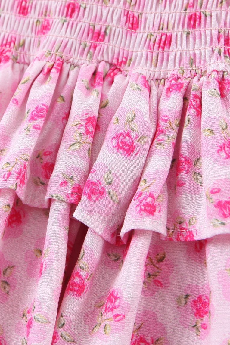 Angelo Baskılı Büzgülü Askılı Mini Elbise