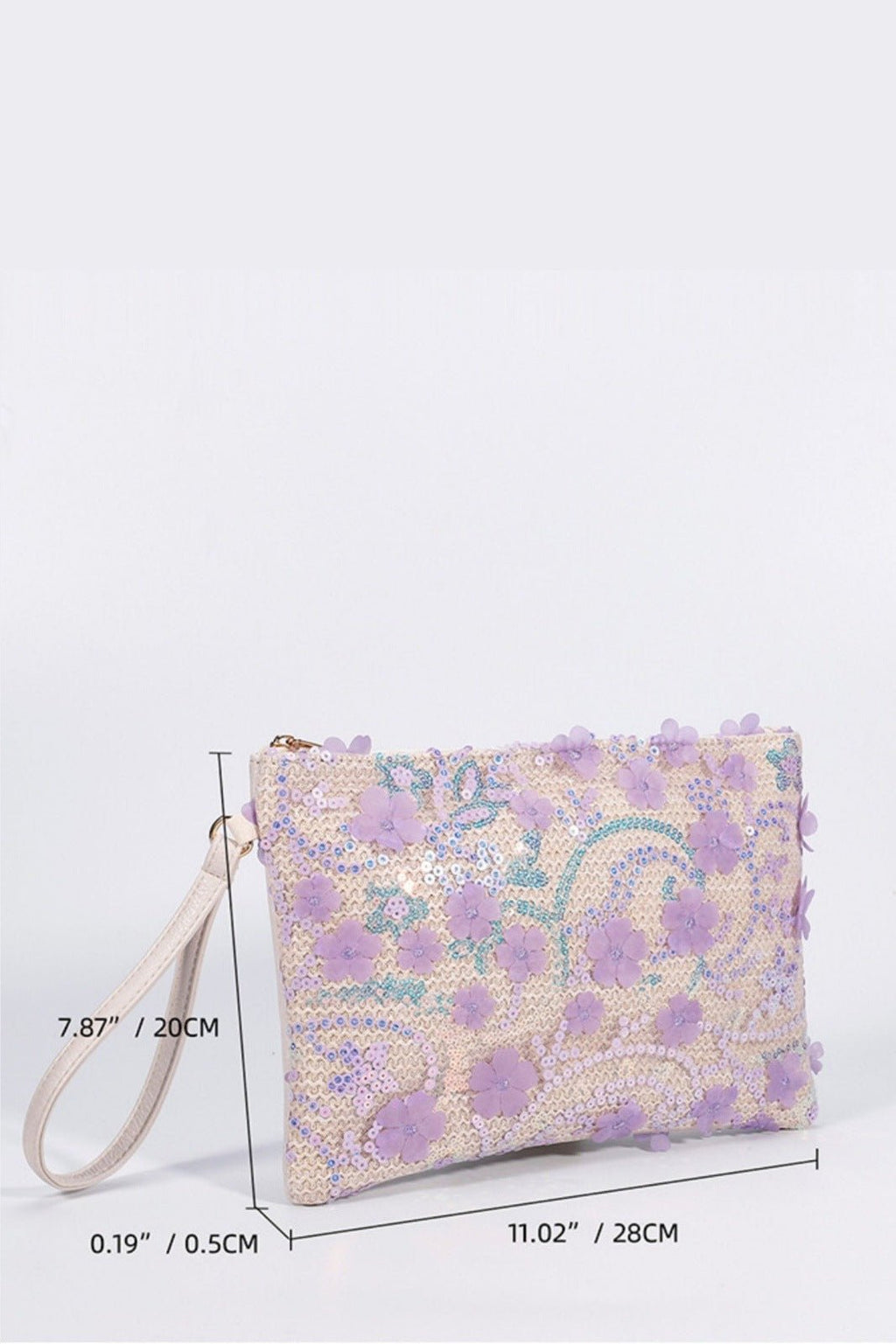 Angie Decor Çiçek Hasır Debriyaj Çanta