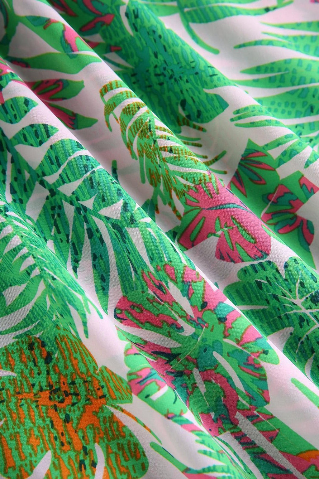 Apphia Baskılı Boyundan Bağlamalı Yırtmaçlı Midi Elbise