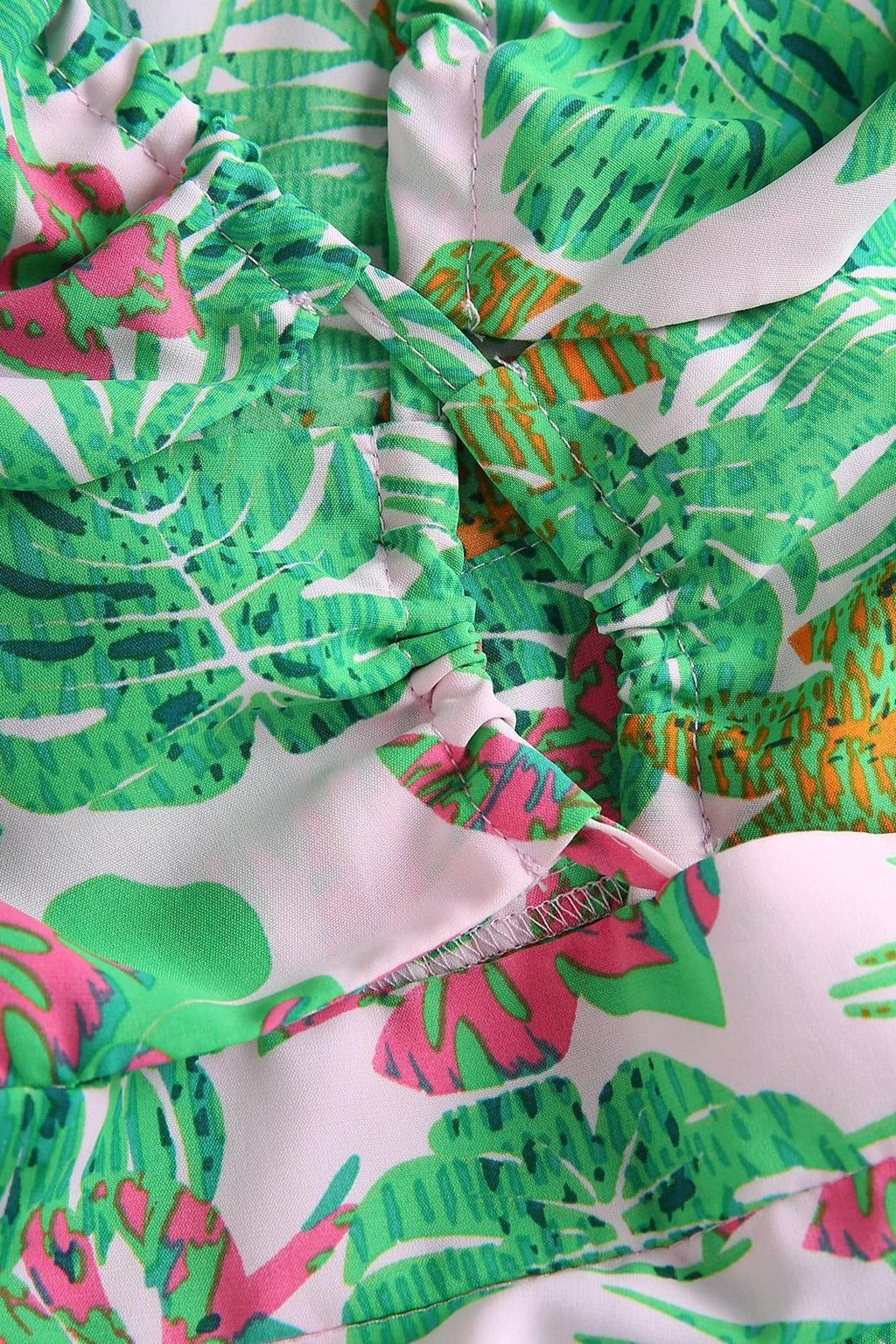 Apphia Baskılı Boyundan Bağlamalı Yırtmaçlı Midi Elbise