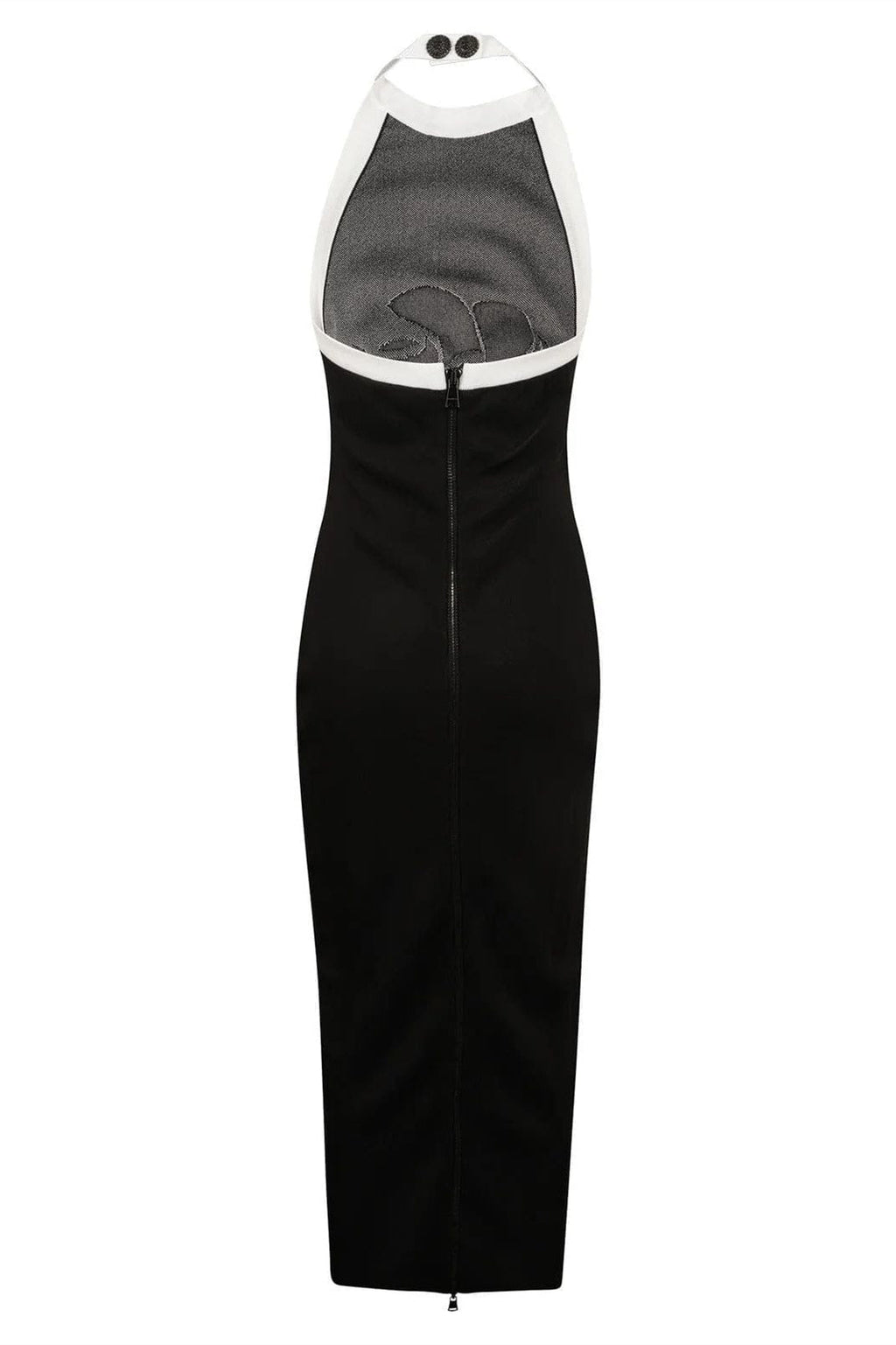 Darlene Boyundan Bağlamalı Çiçekli Sırtı Açık Midi Triko Elbise